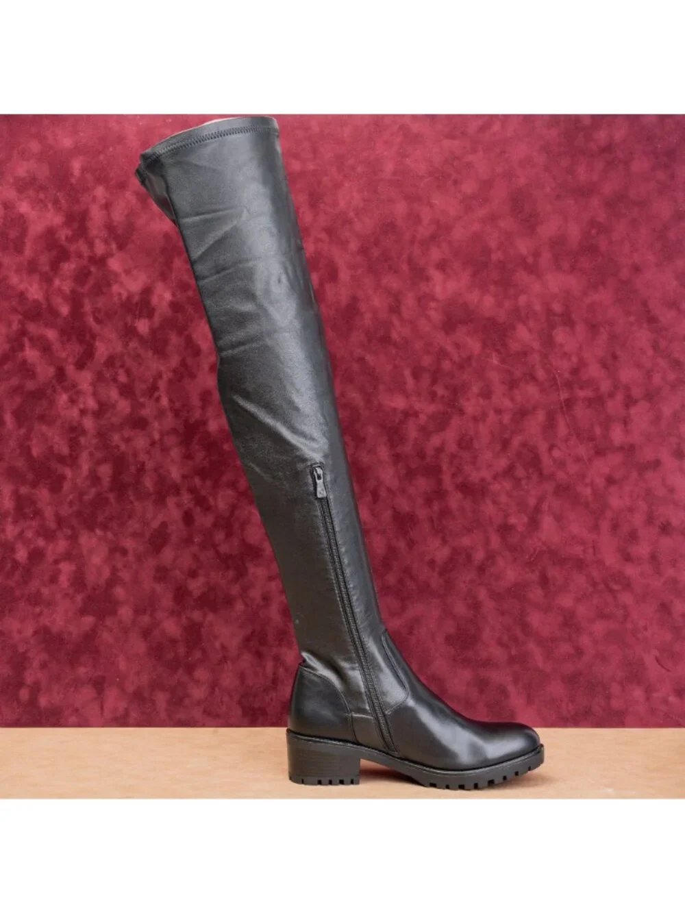 Azalea Wang Wmn Black Vegan Leather Platform Festival Party Boots 10US EUR41